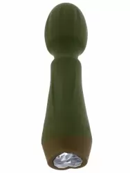 Компактный вибратор Evolved Heartfelt, 13,4 см, с кристаллом, 10 режимов, силикон, хаки