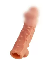 Насадка реалистик на фаллос, с пупырышками и отверстием для мошонки EXTREME SLEEVE RES.002 Medium