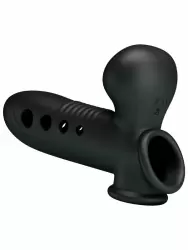 Насадка удлинитель Baile Crane, с подхватом мошонки, с воздушным мешочком, черный