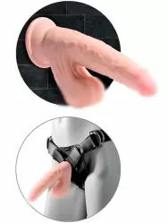 Реалистичный фаллоимитатор Pipedream King Cock Plus 7 Triple Density, 17,8 см, с подвижной мошонкой, телесный