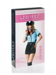 Эротический игровой костюм Le Frivole Грязный Коп – черный с голубым, L/XL