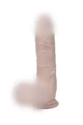 Реалистичный фаллоимитатор Real Basic, с мошонкой, 21,5 см, силикон, телесный