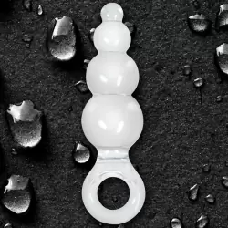 Анальная пробка с кольцом Jolie Ripples Medium – прозрачная