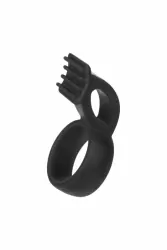 Насадка на пенис с клиторальным стимулятором-щёточкой TOYFA Black&Red – чёрный