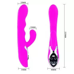 Водонепроницаемый вибромассажер двойного действия Passion перезаряжаемый – розовый