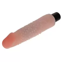 Водонепроницаемый реалистик с вибрацией и стимулирующими пупырышками The Realistic Cock – телесный