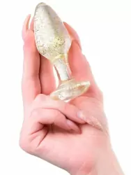 Миниатюрная анальная втулка TOYFA Basic, акрил, 8 см, золотая