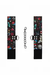 Наручники на цепочке Printed Hand Cuffs Old School Tattoo Style