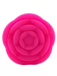 Силиконовая анальная пробка Kanikule Pink Rose с ограничителем в форме розочки, 10 см х 4,5 см, розовый, Large