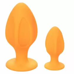Набор из двух анальных пробок CHEEKY — оранжевый