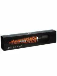 Мощный вибратор Doxy Die Cast, 37 см, силикон, принт Тигровый