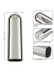 Компактная вибропуля Glam - SILVER, 9 см, 10 режимов, серебристый