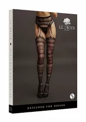 Чулки из трикотажных нитей, состав 92% нелон/ 8% спандекс, размер OS - Black - Размер 42-48Suspender