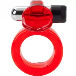 Эрекционное виброкольцо со стимулятором клитора Язычок Wireless Clit Flicker – красный