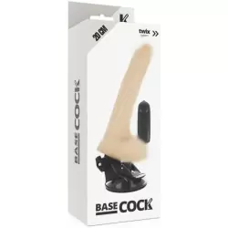 Вибромассажер с пультом управления BASECOCK REALISTIC VIBRATOR REMOTE CONTROL FLESH 20CM