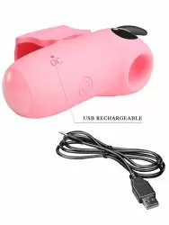 Вакуумный стимулятор клитора Baile Magic Devil, с электростимуляцией, 10 режимов, на палец