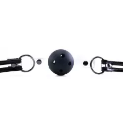 Кляп Bare Bondage Ball Gag с виниловыми креплениями – черный