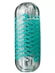 Нереалистичный мастурбатор Tenga Spinner Pixel, 13 см, ТПЭ, голубой 