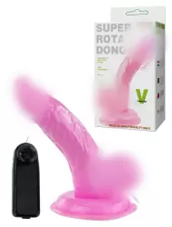 Реалистичный дилдо с вибрацией на присоске Super Vibro Dong – розовый