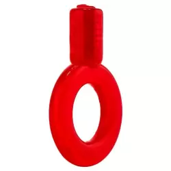 Упругое виброкольцо на пенис Screaming O - Go Vibe Ring одноразовое – красный