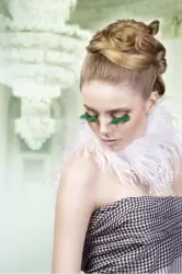 Ресницы перьевые Baci Солавка – зеленый с черным