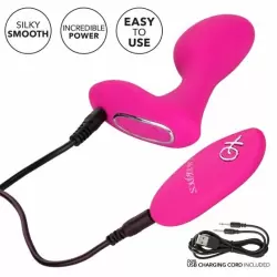 Компактный стимулятор CalExotics Silicone Remote G Spot Arouser, 10,75 см, с пультом Д/У, 12 режимов, силикон, розовый