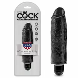 Вибромассажер King Cock 6'' с реалистичной насадкой – черный