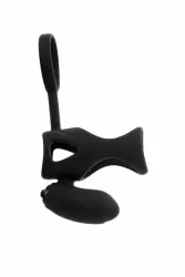 Насадка на пенис с кольцом и клиторальным стимулятором TOYFA Black&Red – черный