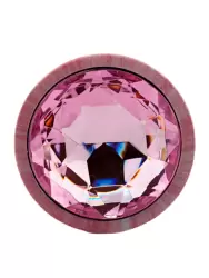 Анальная пробка Kanikule, с ограничителем в форме кристалла, размер S, розовая