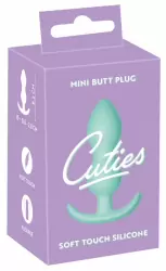 Мини-анальная пробка Cuties, силикон, для новичков, бирюзовая