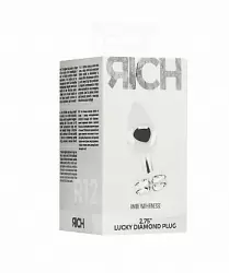 Серебряная анальная пробка с бриллиантовыми кристаллами в форме цветка -2,7 см.