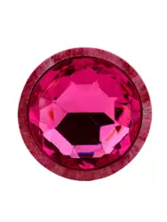 Анальная пробка Kanikule, с ограничителем в форме кристалла, размер S, ярко-розовая