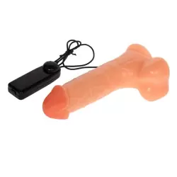 Толстый вибромассажер-реалистик с мошонкой на присоске Intrepid Imperor – розовый