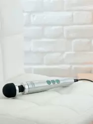 Мощный вибратор Doxy Die Cast 3, 28 см, силикон, серебряный