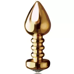 Анальная пробка Luv Plug с кристалом – золотая