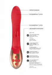 Вибромассажер кролик с вибрацией и функцией нагрева Opulent (красный)