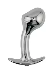 Изогнутая алюминиевая анальная пробка для ношения Medium