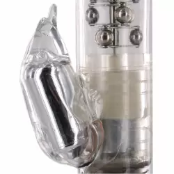 Высокотехнологичный вибромассажер Eclipse Ultra 7 Beaver с ротацией – прозрачный