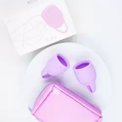 Менструальные чаши Natural Wellness. 15/20мл, лавандовые, медицинский силикон, 12 часов без протекания