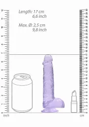 Фалоимитатор из эластомера 17 см. Realistic Dildo With Balls (фиолетовый)