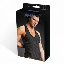 Борцовка BlueLine с V-образным вырезом в полоску – S/M