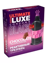 Стимулирующий презерватив Luxe Black Ultimate Реактивный Трезубец, 18,см, шоколад, 1 шт.