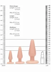 Набор анальных пробок Anal Trainers Kit, 3 размера, 9-12,5 см, телесный