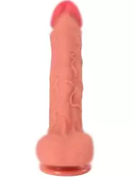 Реалистичный фаллоимитатор Real Dual Layer, 23 см, силикон, телесный цвет