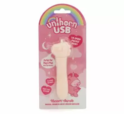 Вибропуля Unihorn USB - Heart Throb, светло-розовый