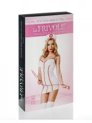 Эротический игровой костюм сексапильной Медсестрички Le Frivole – белый, L/XL