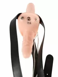 Реалистичный двойной вибрострапон Orion, 17 см и 9 см, силикон, телесный