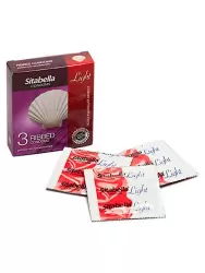 Ребристые презервативы Sitabella Light с возбуждающим эффектом - 3 шт