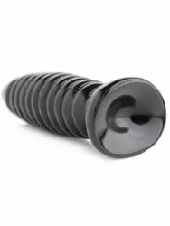 Ребристый анальный стимулятор Obsession, 11 звеньев, 17,8 см, черный