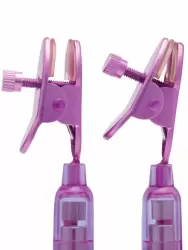 Зажимы на соски Lux Fetish Vibrating Nipple Clips, с вибрацией, многоскоростные, с пультом